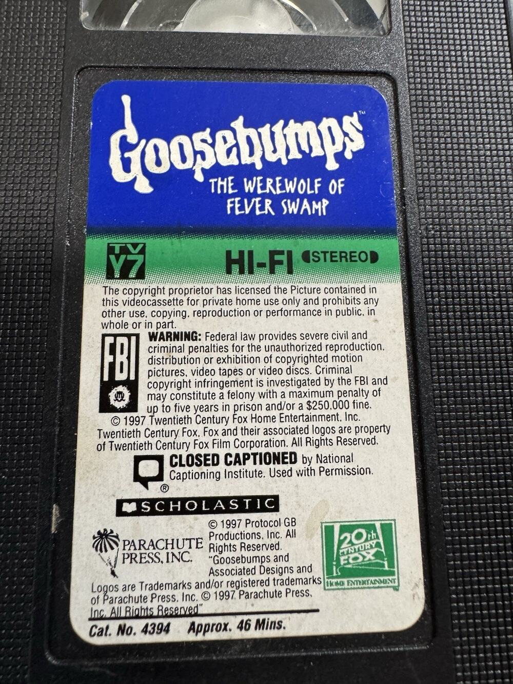 Goosebumps - The Werewolf of Fever Swamp VHS 1997 Video Tape 90s
